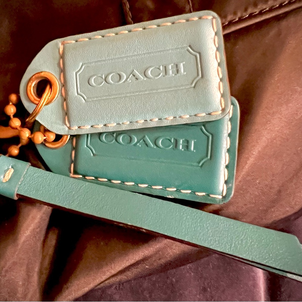 Coach Women's Black & Teal Sateen Hobo Bag #M05J-117, Excel Vintage Condition - Picture 5 of 12